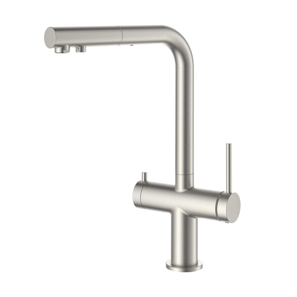 Kibi Circular 2-in-1 Water Filter Kitchen Pull Out Faucet- Brushed Nickel KFF502BN - main